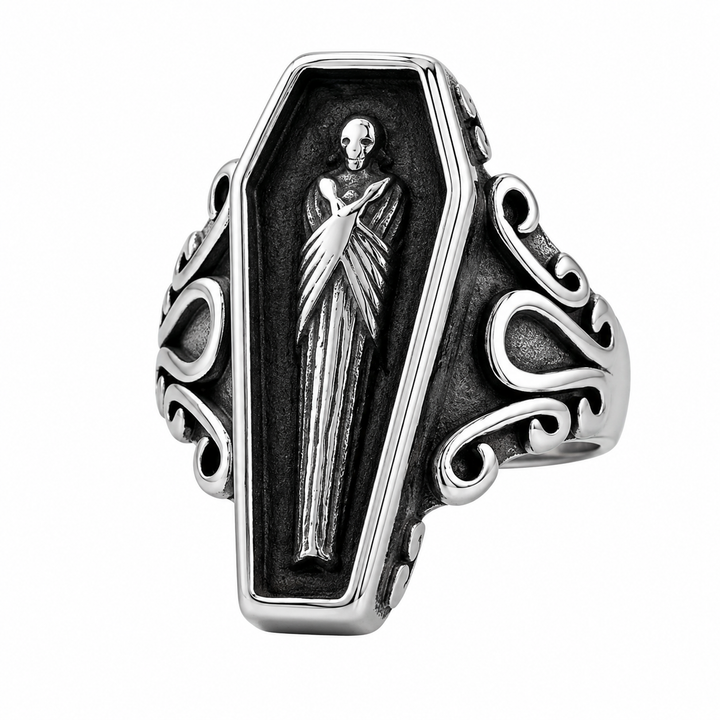 Gothic Coffin Figure Ring