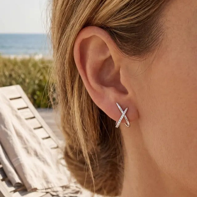Crossed Spark Earrings