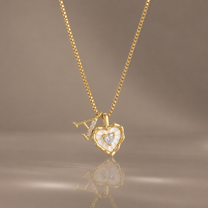 Initial Heart Pendant Necklace