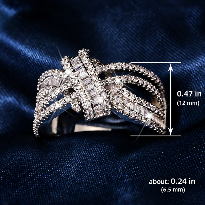 Crystal Twist Pavé Statement Ring