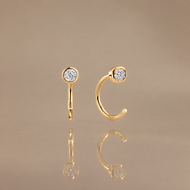 Gold Crystal Ear Cuff Stud