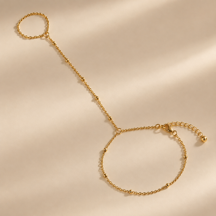 Gold Hand Chain Bracelet Ring