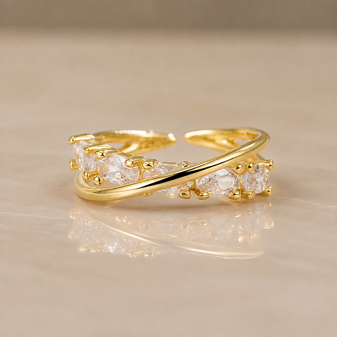 Cubic Zirconia Twist Ring