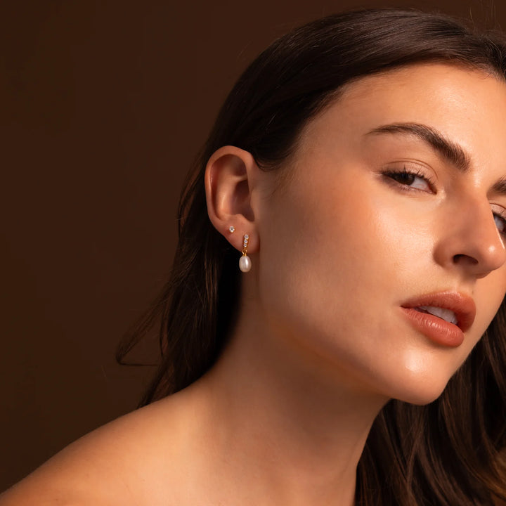 Pearl Drop Crystal Earrings