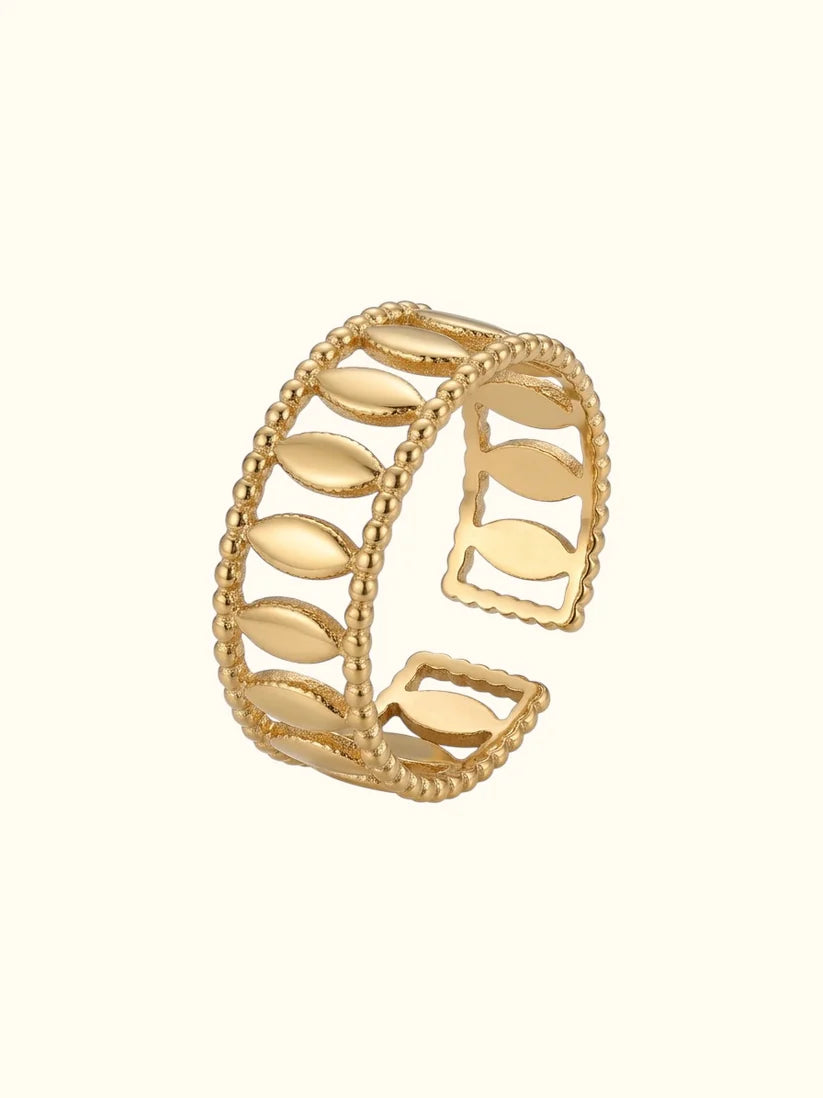 Geometric Gold Openwork Ring