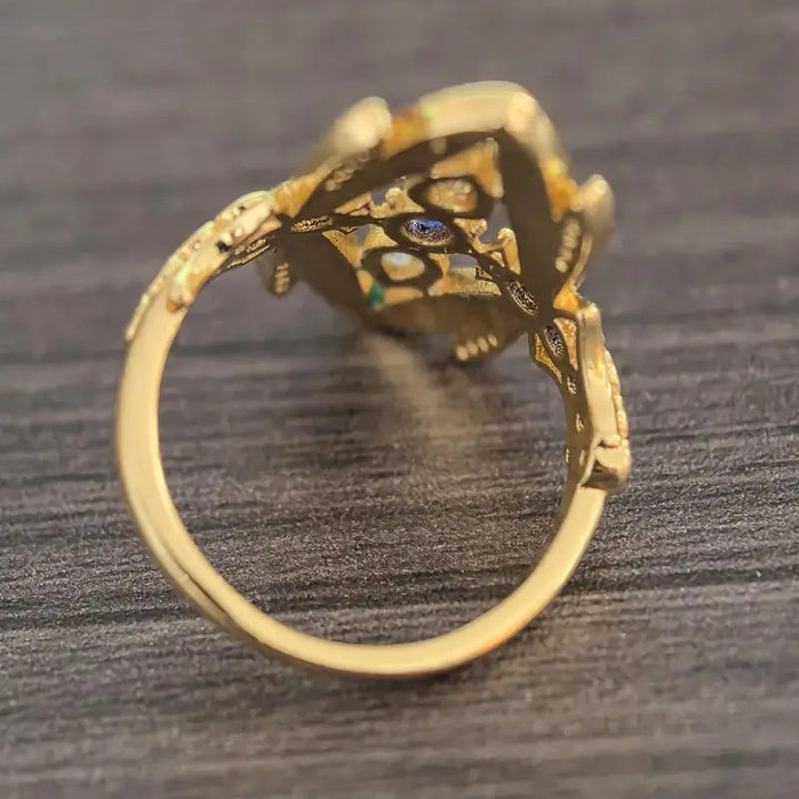 Emerald Dragonfly Vintage Ring