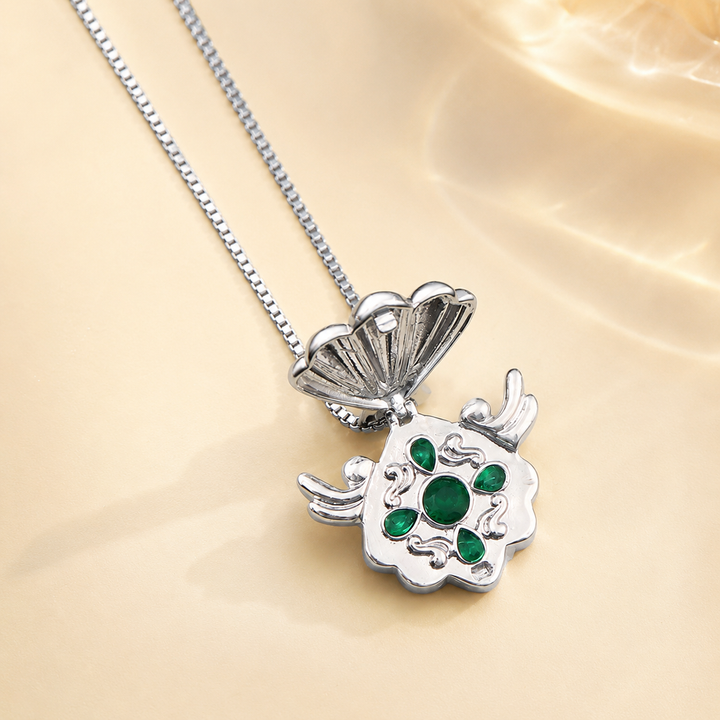 Colorful Gem Shell Flip-Open Necklace