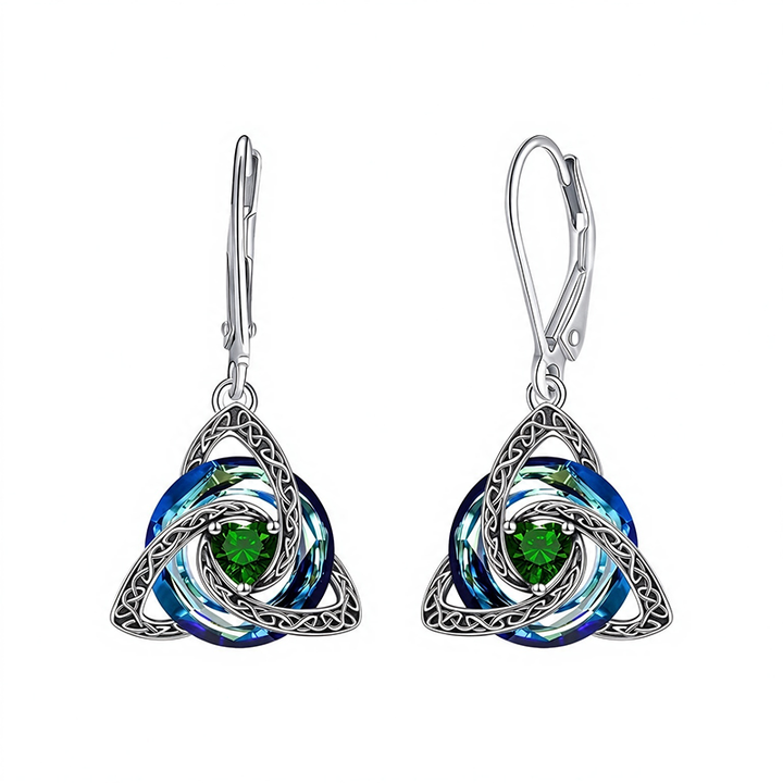Trinity Knot Birthstone Earrings