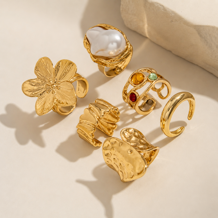 Artistic Irregular Adjustable Ring Collection