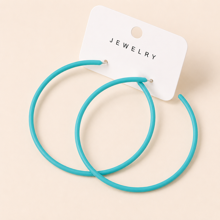 Colorful Large Hoop Earrings Set