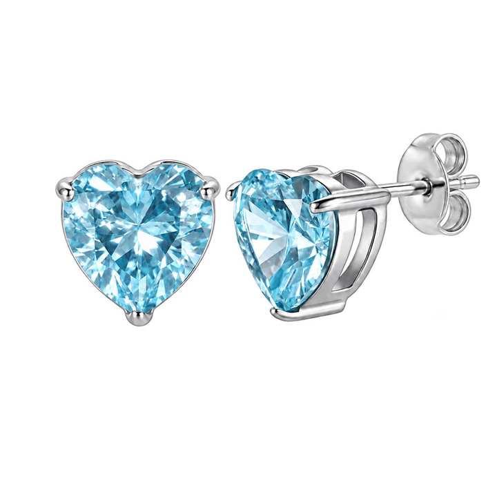 Serene Heart Birthstone Studs