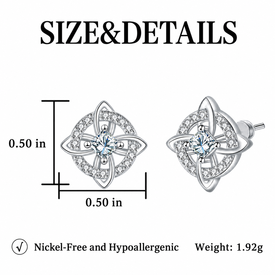 Birthstone Celtic Knot Stud Earrings