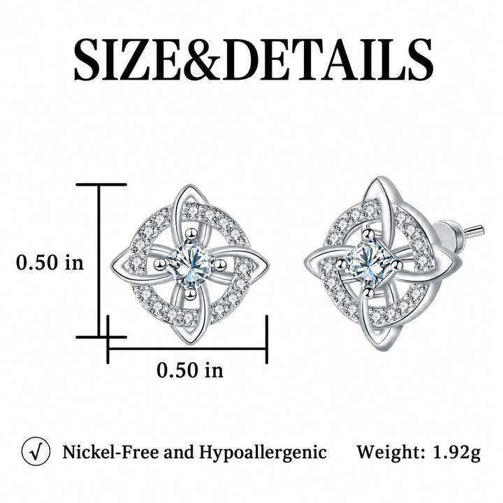 Birthstone Celtic Knot Stud Earrings