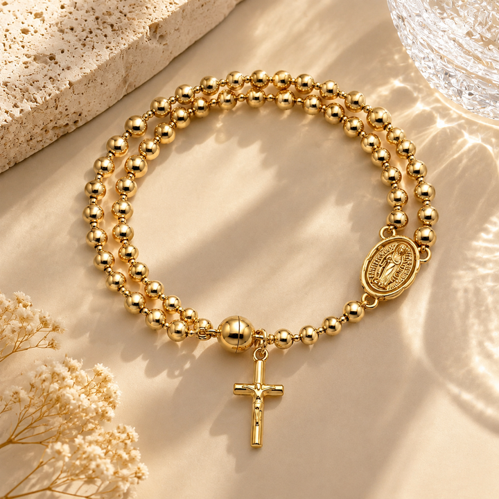 Cross Charm Beaded Bracelet