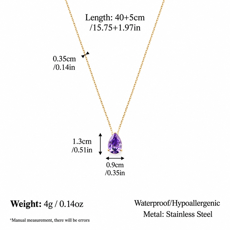 Birthstone Teardrop Necklace