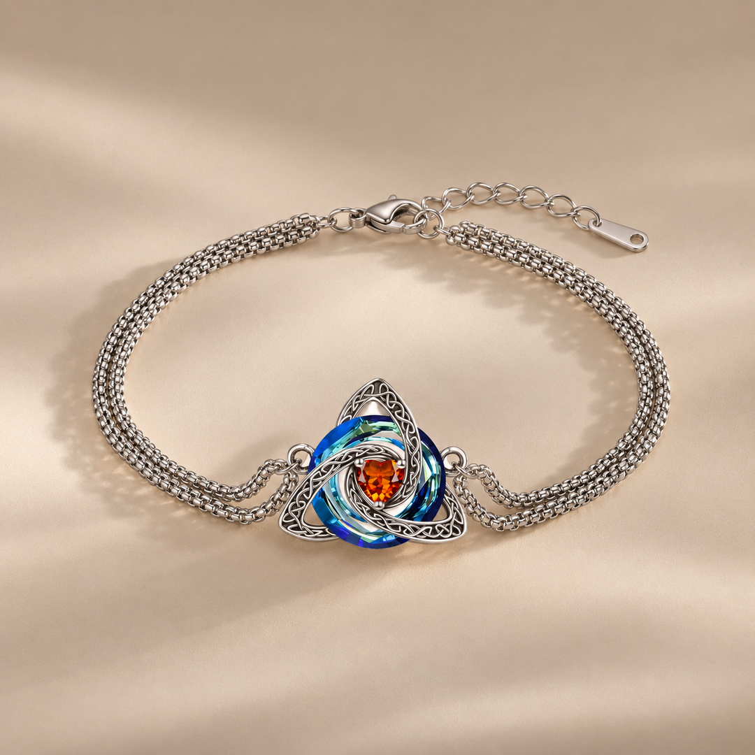 Celtic Trinity Birthstone Bracelet