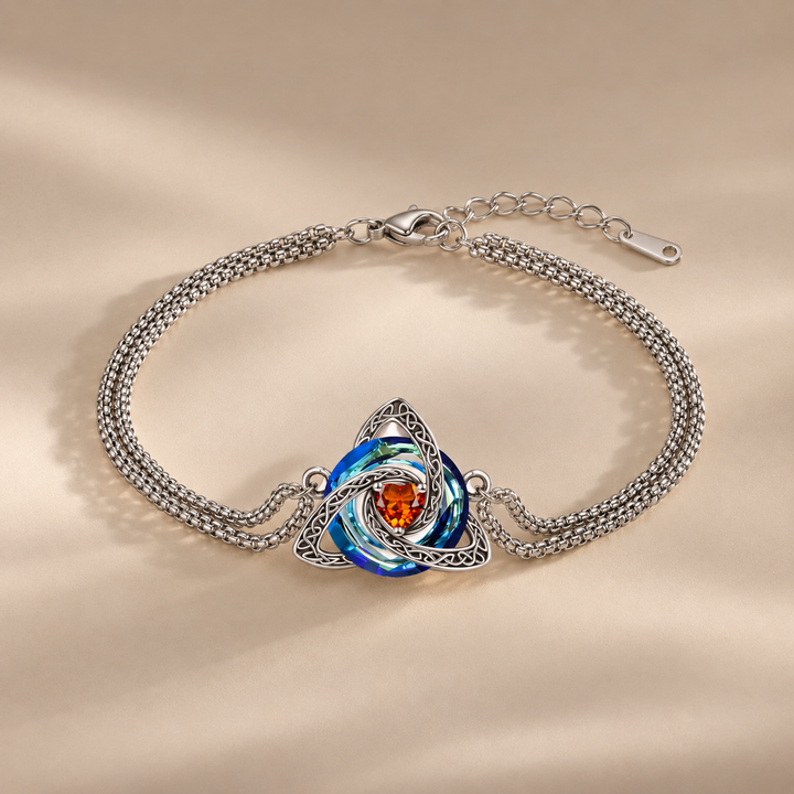 Celtic Trinity Birthstone Bracelet