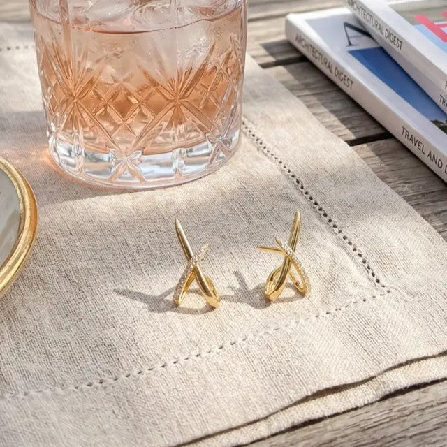 Crossed Spark Earrings