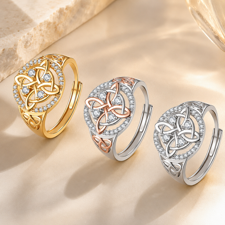 Vintage Celtic Knot Zircon Ring
