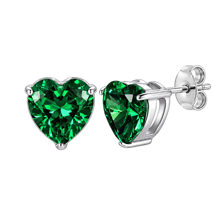 Serene Heart Birthstone Studs