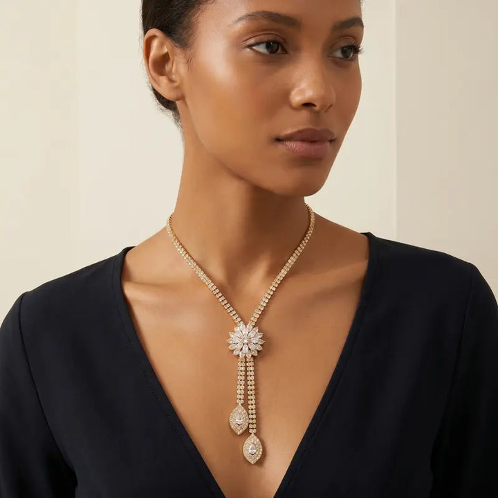 Crystal Flower Zirconia Jewelry Set