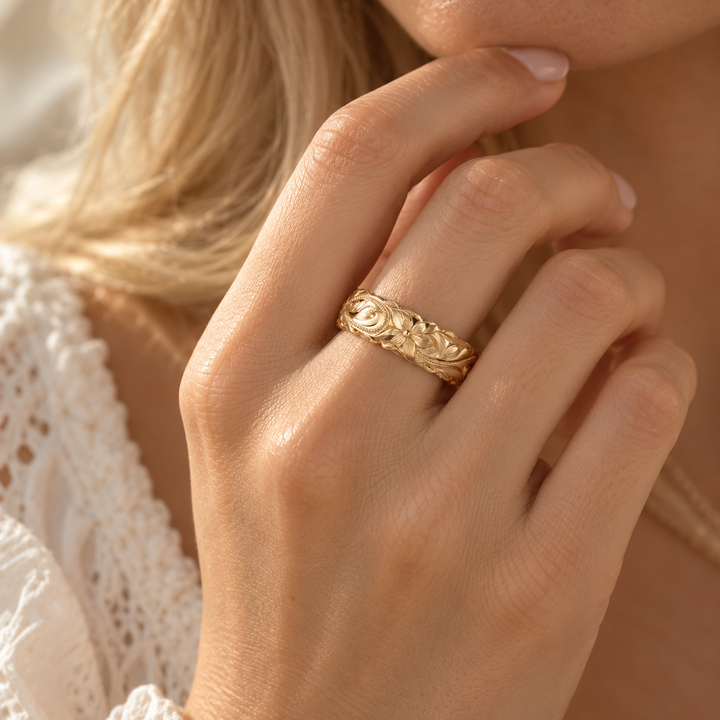 Floral Engraved Ring