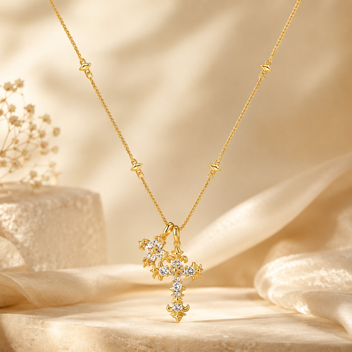 Celestial Cross Zircon Necklace