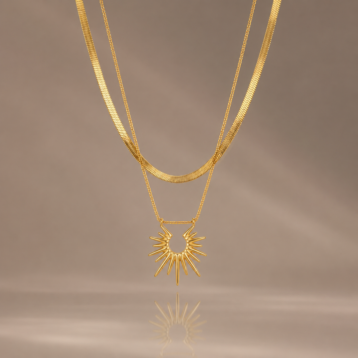 Sunburst Layered Necklace