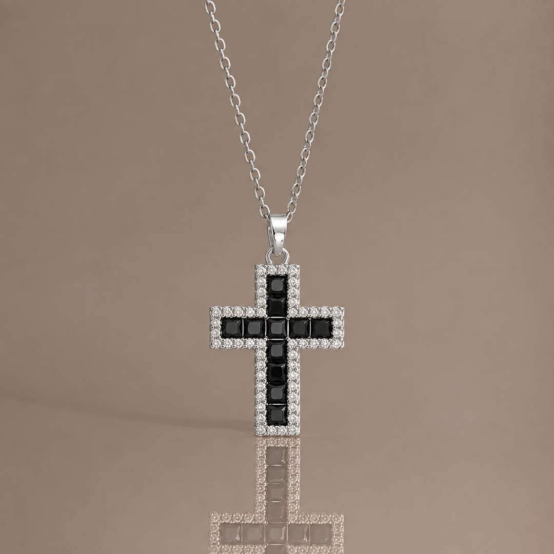 Rainbow Gem Cross Necklace