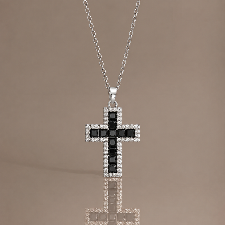 Rainbow Gem Cross Necklace