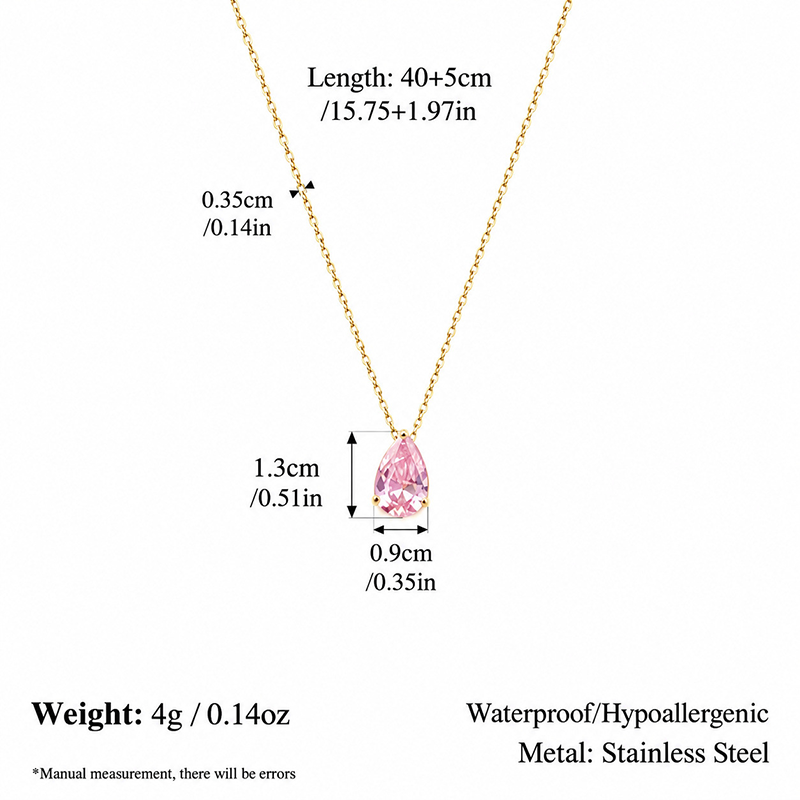 Birthstone Teardrop Necklace