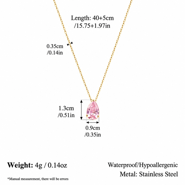 Birthstone Teardrop Necklace