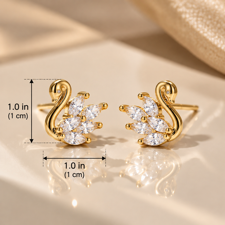 Swan Crystal Stud Earrings Set
