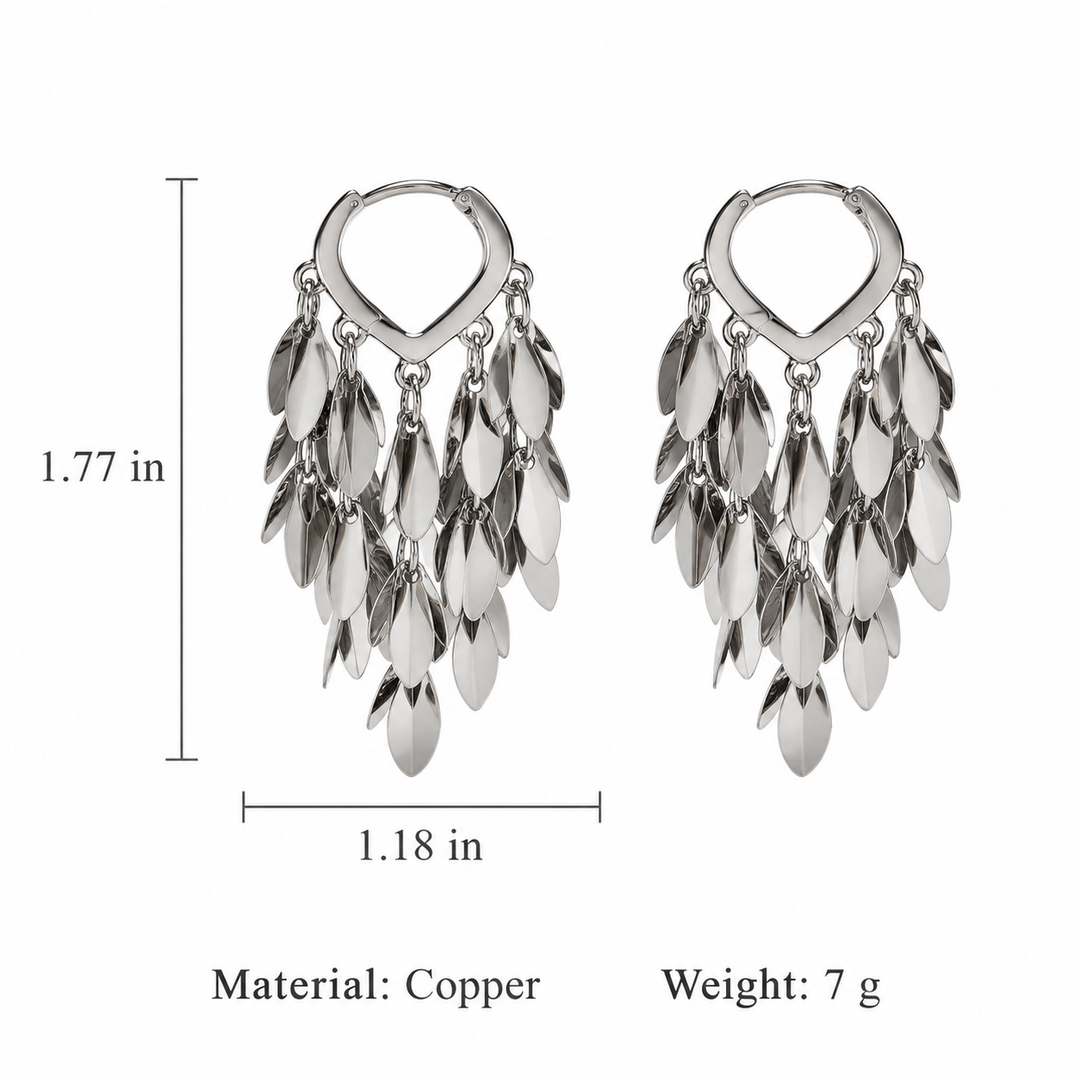 Leaf Cascade Statement Earrings