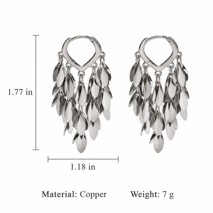 Leaf Cascade Statement Earrings