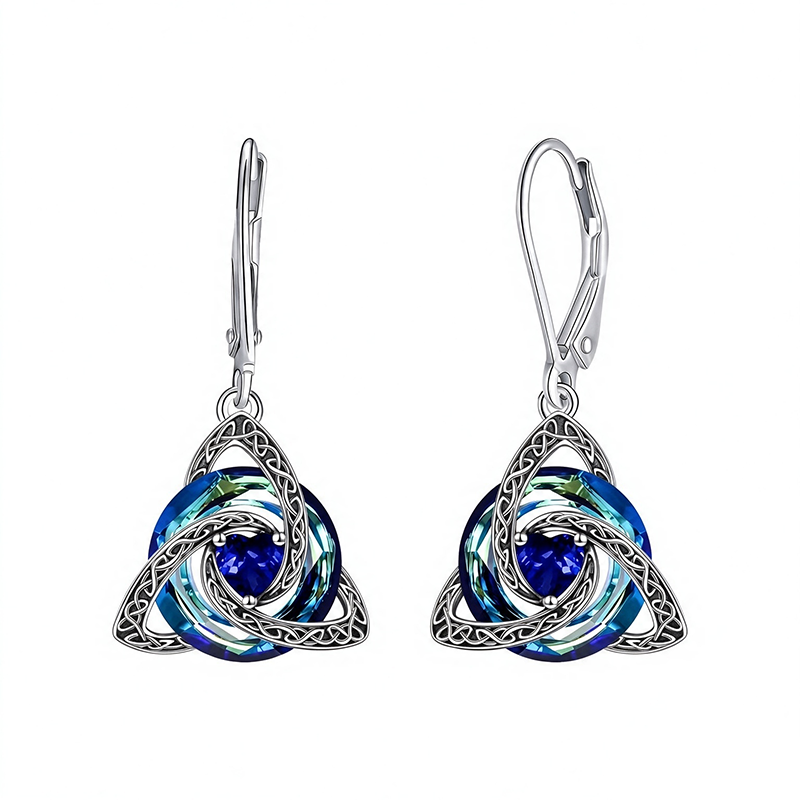 Trinity Knot Birthstone Earrings