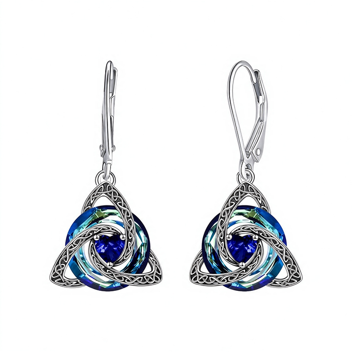 Trinity Knot Birthstone Earrings