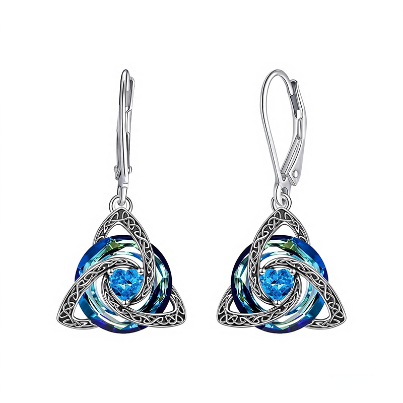 Trinity Knot Birthstone Earrings