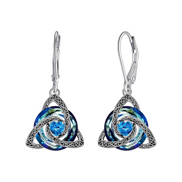 Trinity Knot Birthstone Earrings