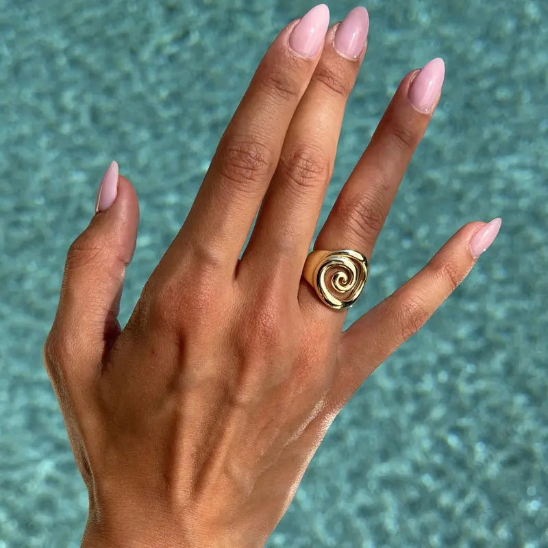 Spiral Infinity Statement Ring
