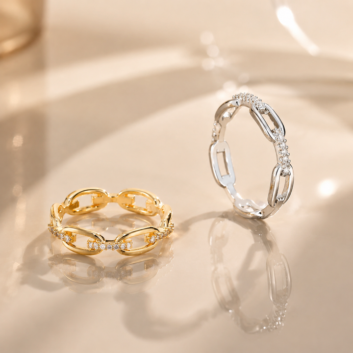 Luxury CZ Chain Band Ring