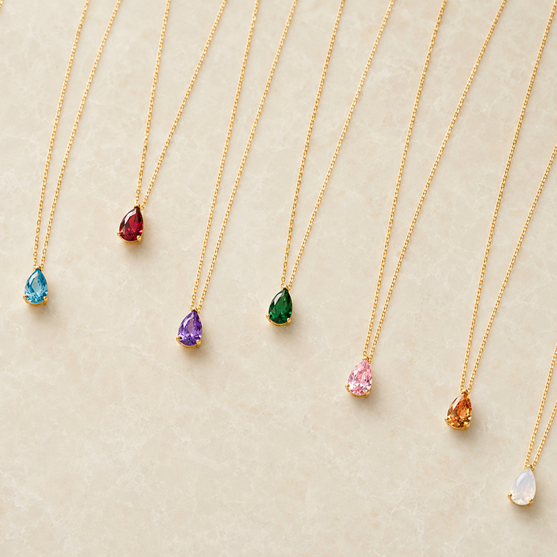 Birthstone Teardrop Necklace