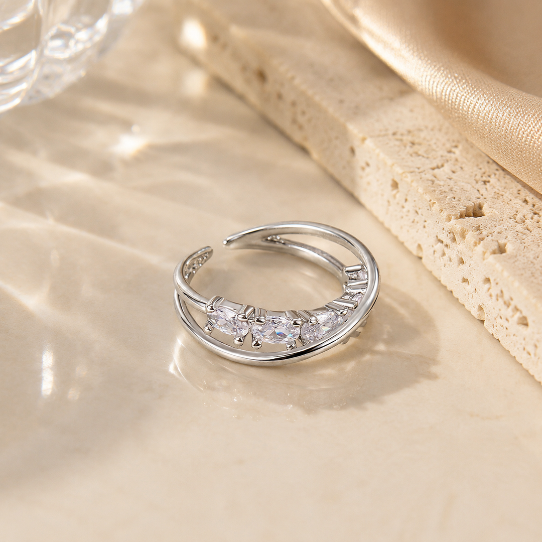 Cubic Zirconia Twist Ring