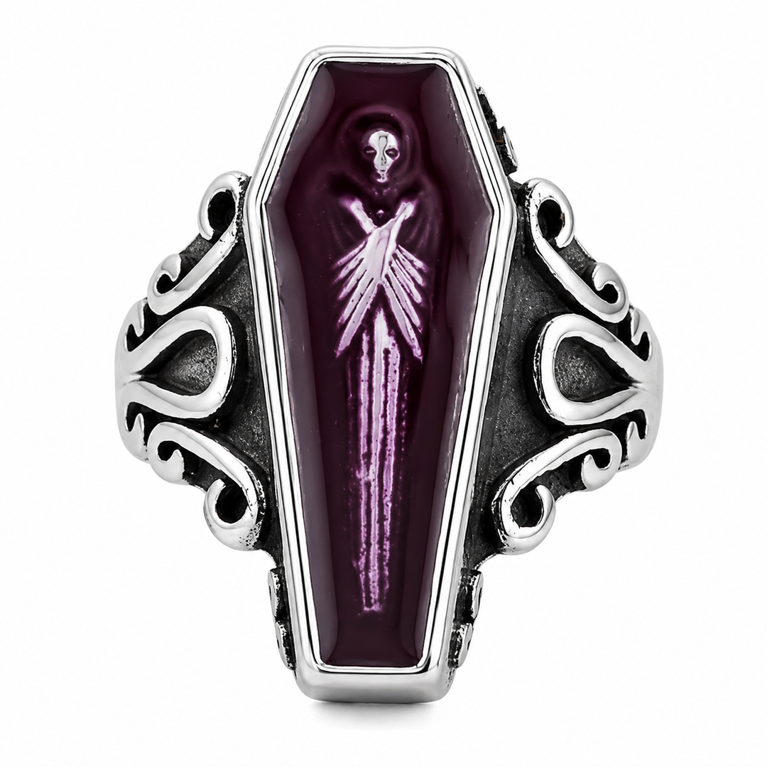 Gothic Coffin Figure Ring