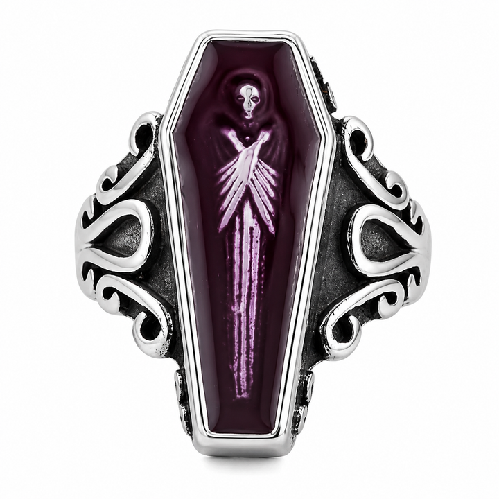 Gothic Coffin Figure Ring