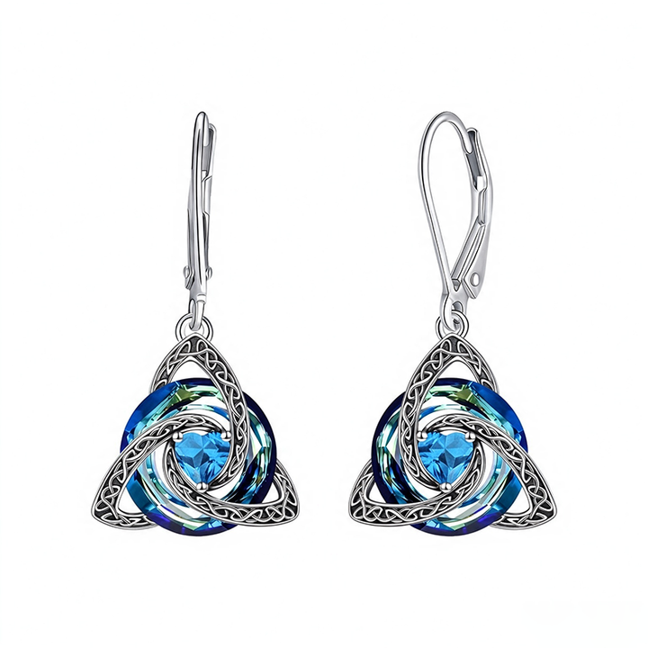 Trinity Knot Birthstone Earrings