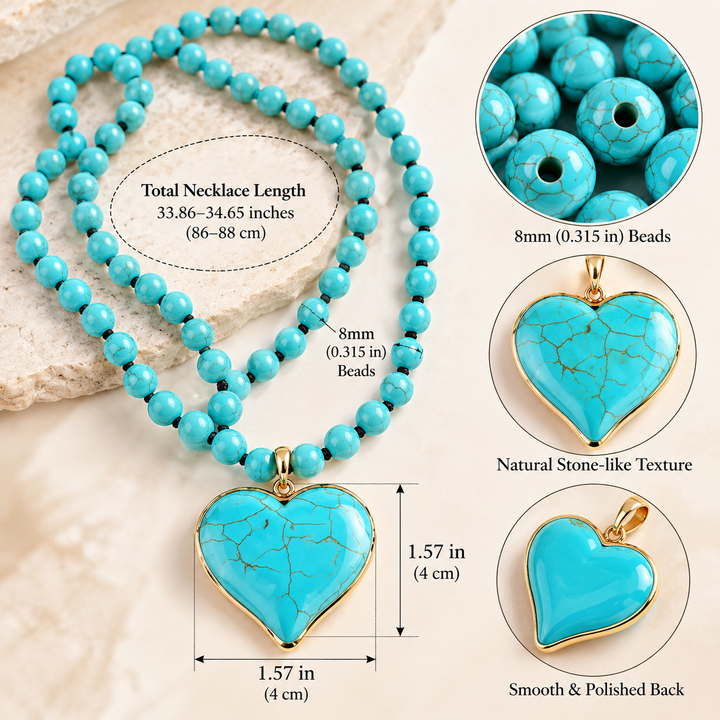 Turquoise Heart Pendant Necklace