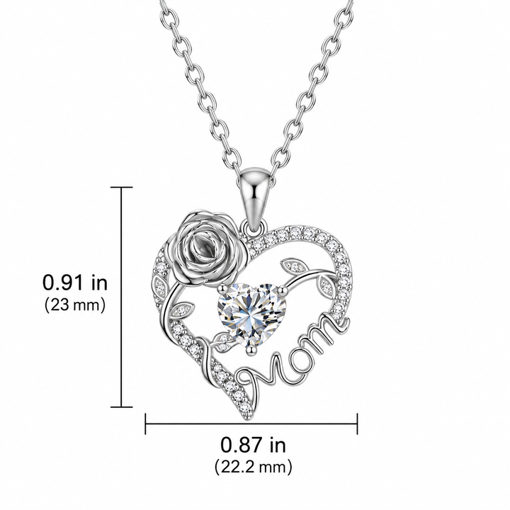 Rose Heart Love Pendant Necklace