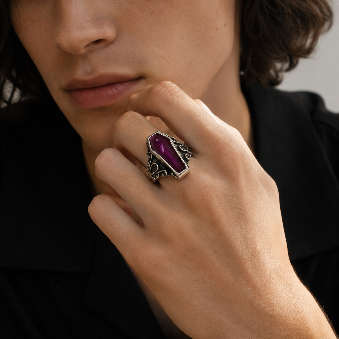 Gothic Coffin Figure Ring