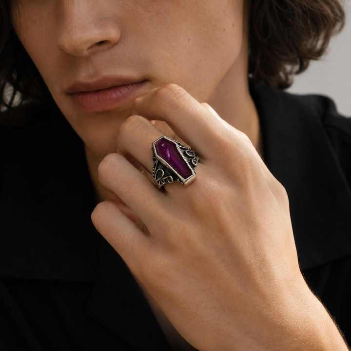 Gothic Coffin Figure Ring